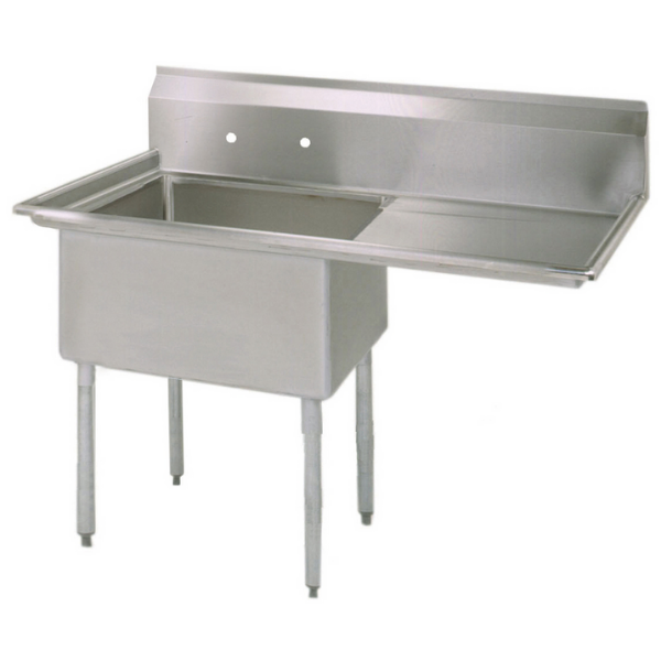 BK Resources 1 Compartment Sink 18 X 24 X 14D 24" RIGHT DB