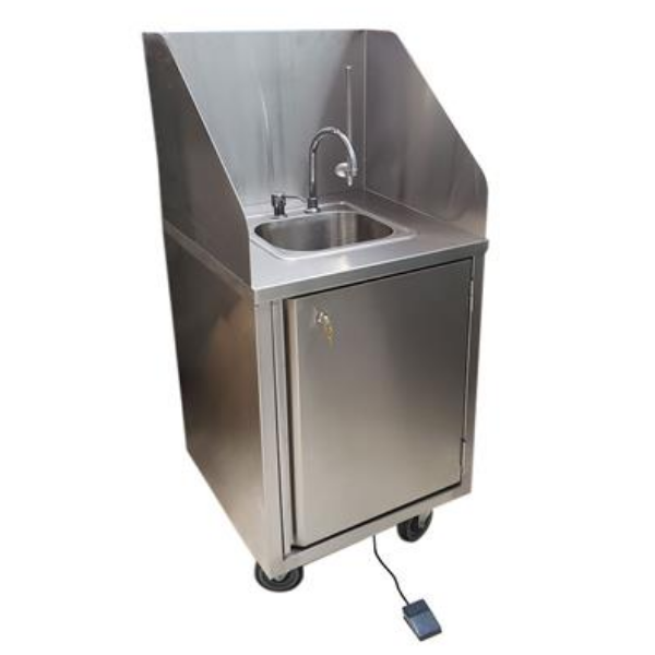 BK Resources (MHS-2424-C-DM) 24X24 Mobile Handwashing Sink C Water W Deck Mount