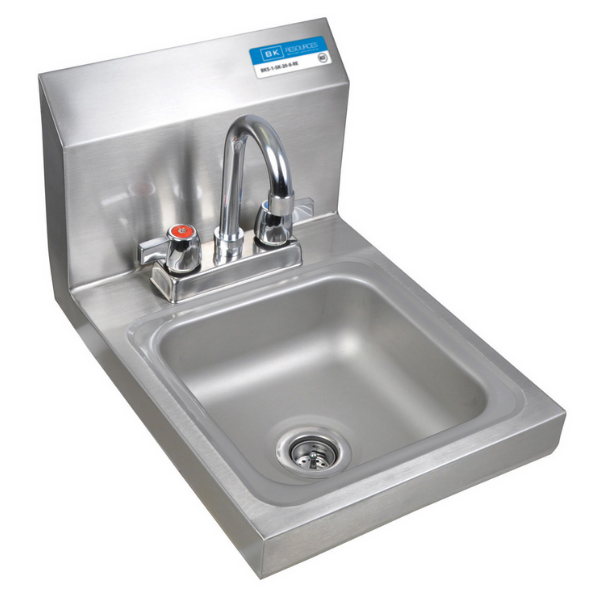 BK Resources (BKHS-D-SS-P-G) DM Space Saver Hand Sink 2 Hole With Faucet