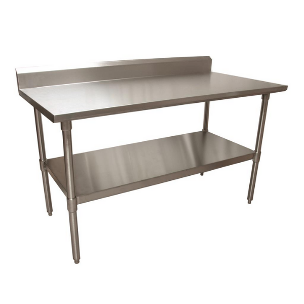 BK Resources (VTTR5-6030) 60" X 30" T-430 18 GA Table Stainless Steel Top 5" Riser