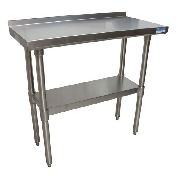 BK Resources (VTTR-1848) 18" X 48" T-430 18 GA Table Stainless Steel Top 1.5" Riser