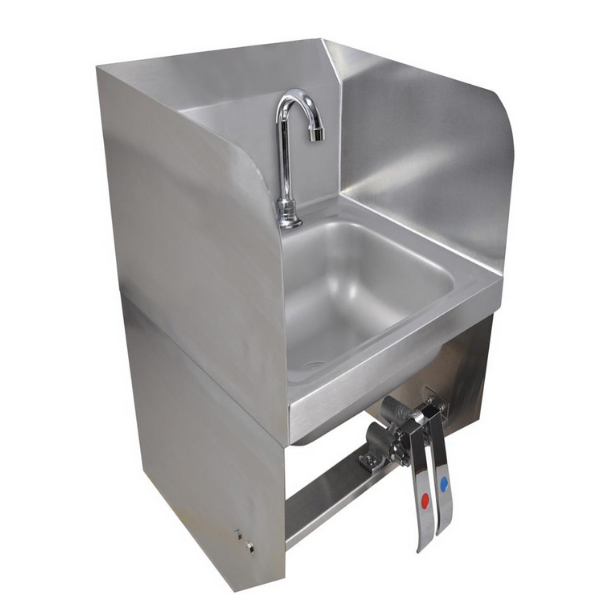 BK Resources (BKHS-D-SS-1-SS-BKKPG) DM Space Saver Hand Sink With Side Splashes
