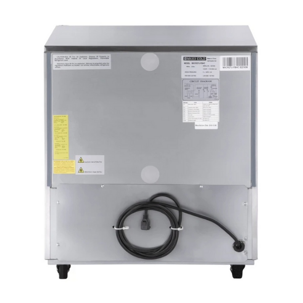 Maxx Cold MXCR27U-FBHC Undercounter Refrigerator, Compact, Single Door