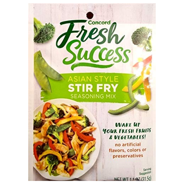Concord Foods Asian Style Stir Fry Mix, Net Wt 1.1 oz(VALUE Case of 18 Packets)