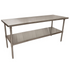 BK Resources (QVT-7224) 14 GA. T-304 72 X 24 Table Stainless Steel Base