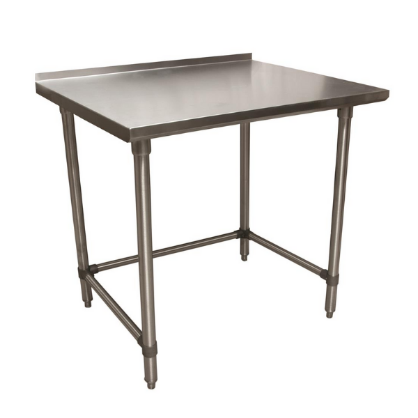 BK Resources (VTTROB-2424) 24" X 24" T-430 18 GA Table Stainless Steel 1.5" Riser Open Base