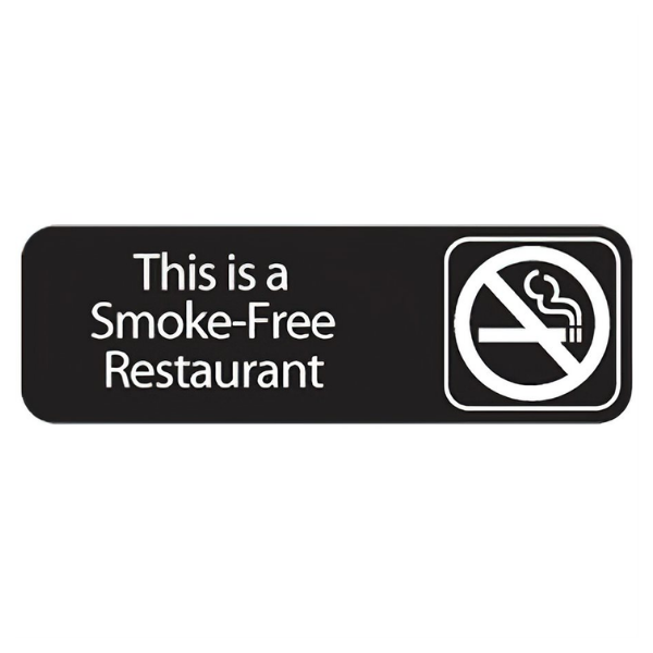 Royal Industries (ROY 394524) This Is A Smoke-Free Restaurant , 3" x 9" Sign
