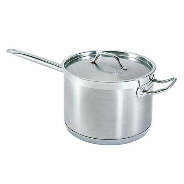 Update International (SSP-7) 7 1/2 Qt Stainless Steel Sauce Pan w/ Cover and Helper Handle