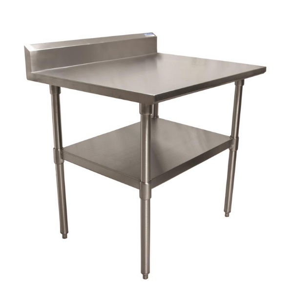 BK Resources (VTTR5-3024) 30" X 24" T-430 18 GA Table Stainless Steel Top 5" Riser