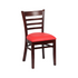 Royal Industries (ROY 8001 W RED) Ladder Back Chair, Walnut Finish, Upholstered Seat