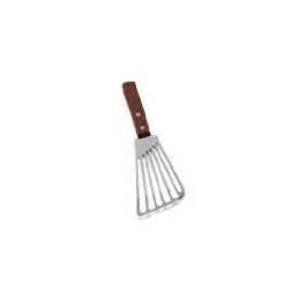 Tablecraft Stainless Steel Fish Turner with Wood Handle, 6 inch -- 1 each.
