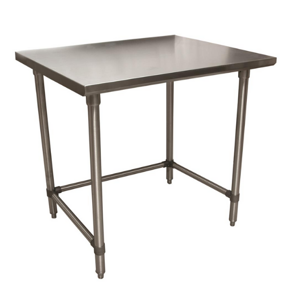 BK Resources (QVTOB-4830) 14 GA. T-304 48 X 30 Table Stainless Steel Open Base