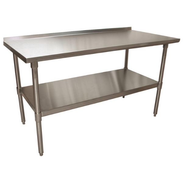 BK Resources (SVTR-6024) 60" X 24" T-430 18 GA Table Stainless Steel Top with 1.5" Riser