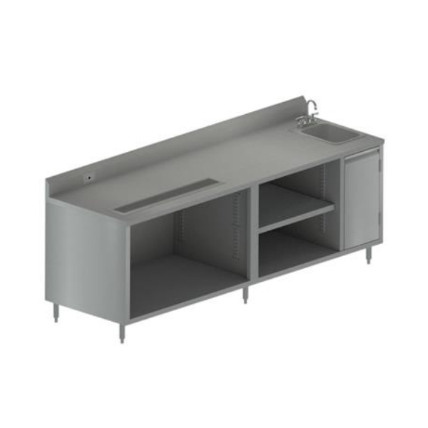 BK Resources (BEVT-3096R) 30 X 96 Beverage Table Sink on Right