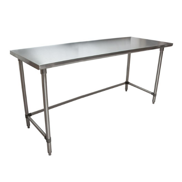 BK Resources (SVTOB-7230) 72" X 30" T-430 18 GA Stainless Steel Table Top Open Base