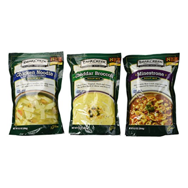 Bear Creek Country Kitchens Soup Mix 3 Flavor Variety Bundle: (1) Minestrone Soup Mix, (1) Cheddar Broccoli Soup Mix, and (1) Chicken Noodle Soup Mix, 9.3-11.2 Oz. Ea.