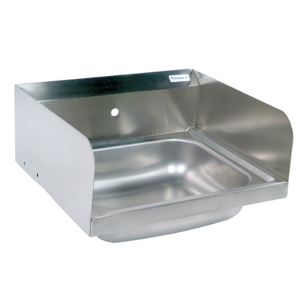 BK Resources (BKHS-W-1620-1-SS) OBSOL NK 1 Hole 20W X 16D Bowl With Side Splashes