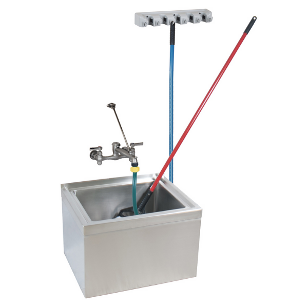 BK Resources (BKMS2-1620-12-KIT) Mop Sink Stainless Steel Bowl Dim 16X20X12D Kit