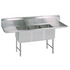 BK Resources 3 Compartment Sink 18 X 18 X 14D 2-18" Dual Drainboards With Stainless Steel Legs & Bracing