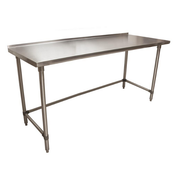 BK Resources (VTTROB-7230) 72" X 30" T-430 18 GA Table Stainless Steel 1.5" Riser Open Base