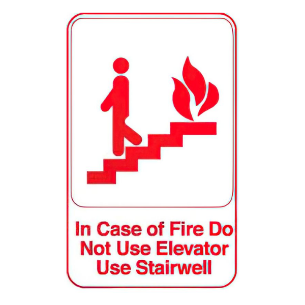 Royal Industries (ROY 695640) In Case Of Fire Do Not Use Elevator Use Stairwell, 6" x 9" Sign