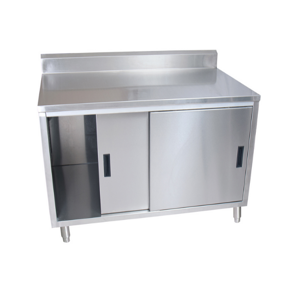 BK Resources (BKDCR5-2448S) 24" x 48" Cabinet Base Work Table With 5" Riser - Sliding Doors