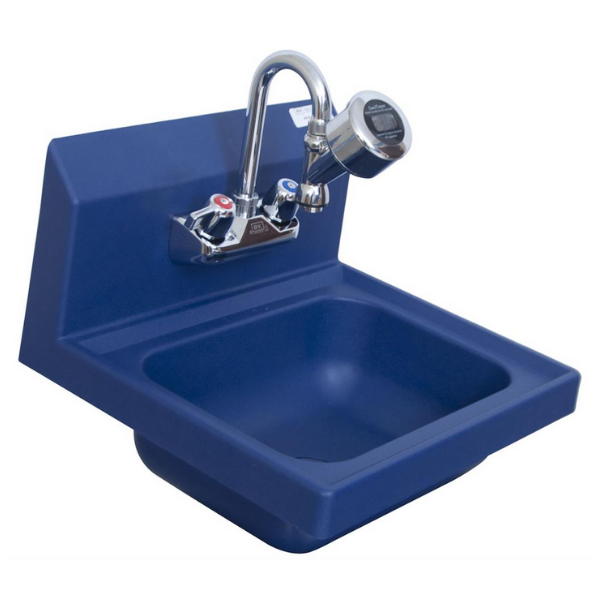BK Resources (APHS-W1410-STBPG) Ion 2 Hole SM Blue Antimicrobial Handsink Kit