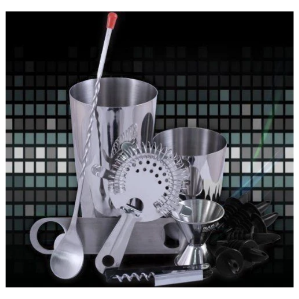 13 Piece Professional Bartenders Mixing Set Stainless Steel Free 2-day shipping