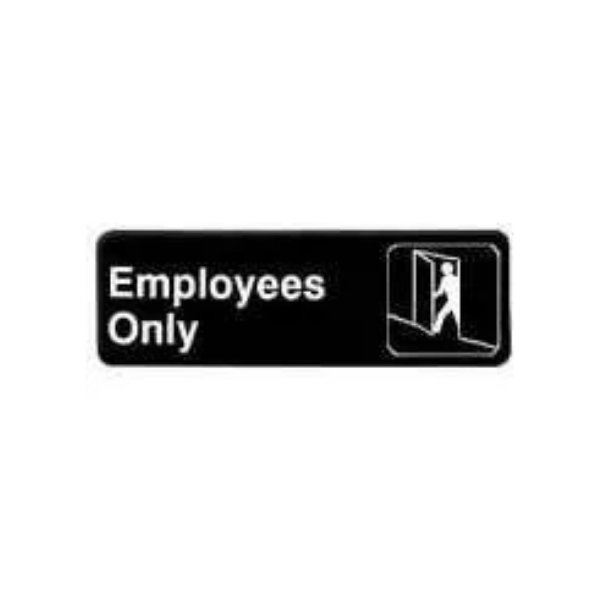 Thunder Group PLIS9304BK "Employee Only" Information Sign with Symbols, 9 by 3-Inch