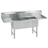 BK Resources 3 Compartment Sink 18 X 24 X 14D 2-18" Dual Drainboards With Stainless Steel Legs & Bracing