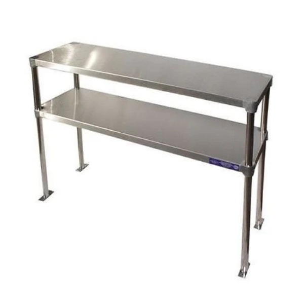Stainless Steel 12" x 48" Adjustable Double Overshelf NSF Approved L&J
