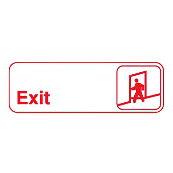 Royal Industries (ROY 394509) EXIT - Red Letters On A White Background, 3" x 9" Sign