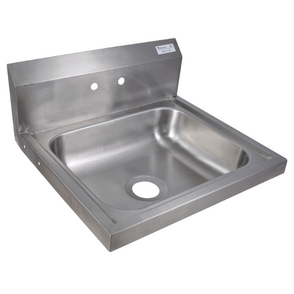 BK Resources (BKHS-W-1620) SM Hand Sink 2 Hole 20W X 16D Bowl