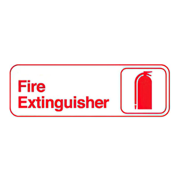 Royal Industries (ROY 394518) FIRE EXTINGUSHIER - Red Letters On A White Background, 3" x 9" Sign
