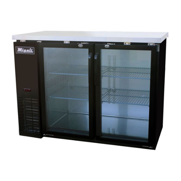 NEW-Migali-C-BB48G- 48" Glass Door Back Bar Refrigerator
