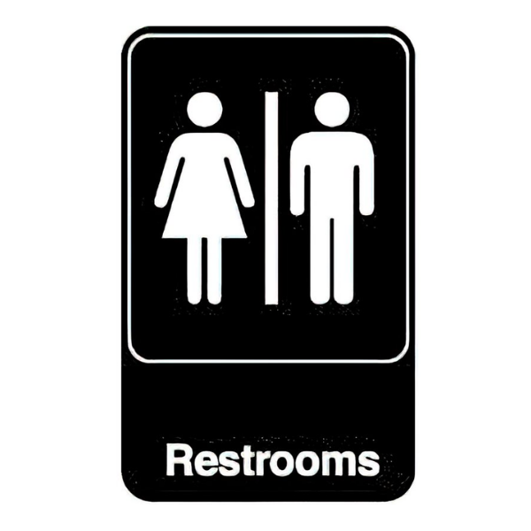 Royal Industries (ROY 695617) RESTROOMS, 6" x 9" Sign