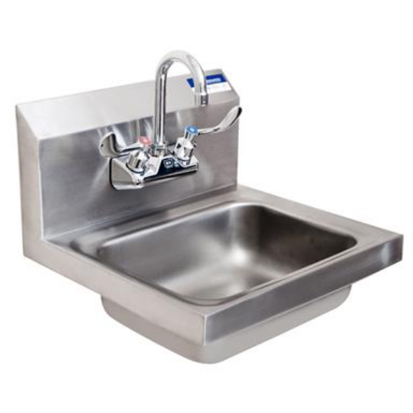 BK Resources (BKHS-W-1410-W-G) SM Hand Sink 2 Hole With Wristblade Faucet