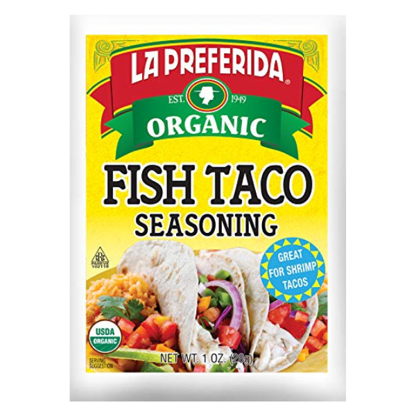 La Preferida Mexican Foods, Organic Fish Taco Seasoning, No MSG or Artificial Preservatives, 1 OZ (Pack of 6)