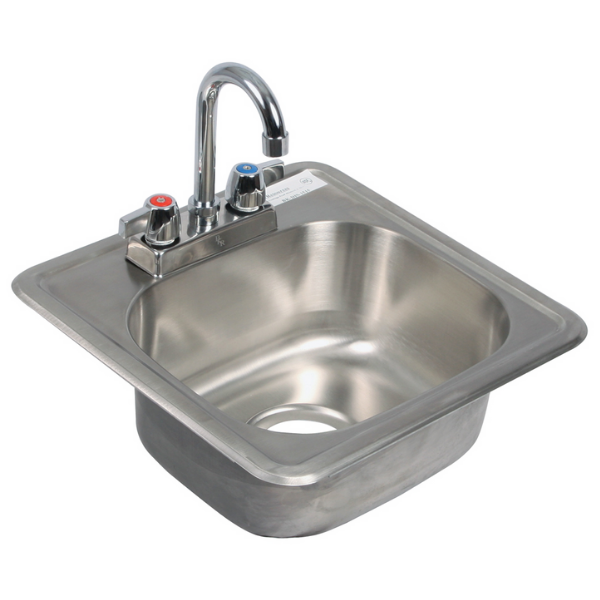 BK Resources 1 Compartment Drop-In Sink 15X15 With Faucet
