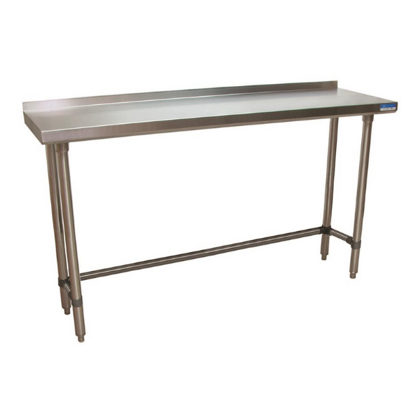 BK Resources (VTTROB-1872) 18" X 72" T-430 18 GA Table Stainless Steel 1.5" Riser Open Base
