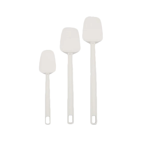 Royal Industries Rubber Spoon Shaped Spatula White Plastic Handle