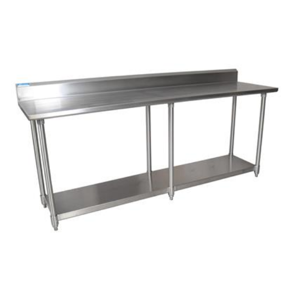 BK Resources (VTTR5-9630) 96" X 30" T-430 18 GA Table Stainless Steel Top 5" Riser