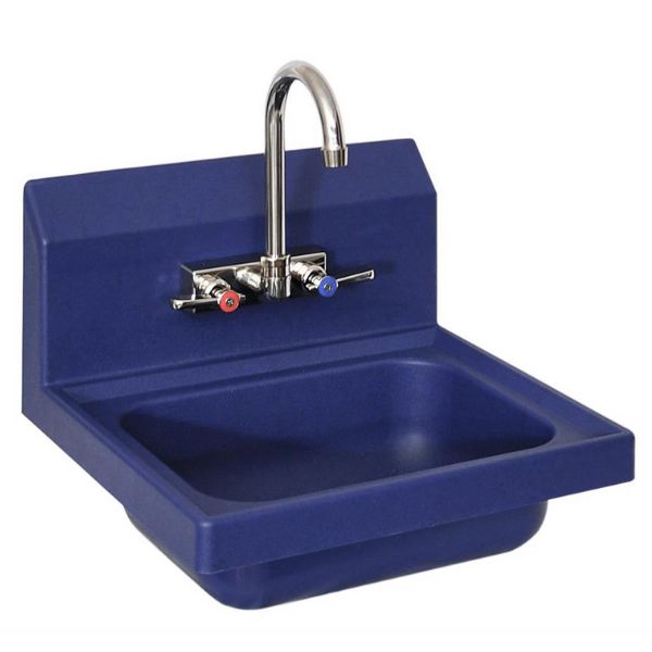 BK Resources (APHS-W1410-BE) Ion 2 Hole SM Blue Antimicrobial Handsink Kit