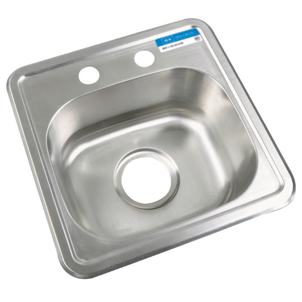 BK Resources 1 Compartment Drop-In Sink 15X15