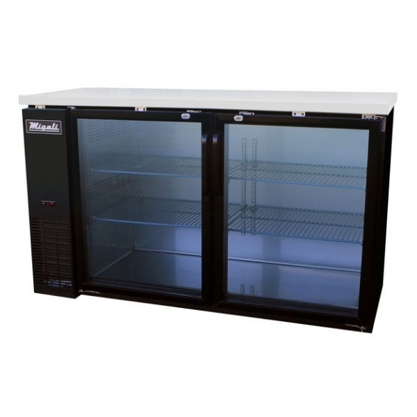 NEW-Migali-C-BB60G- 60" Glass Door Back Bar Refrigerator