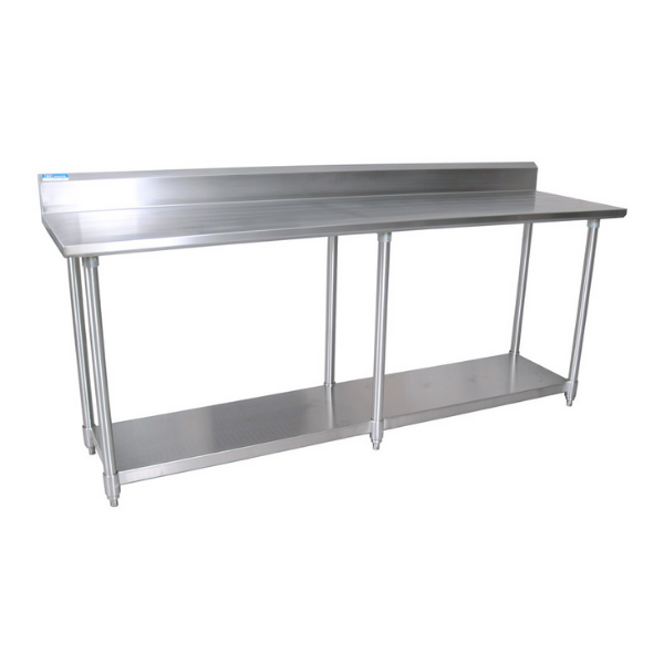 BK Resources (QVTR5-8424) 14 GA. 84 X 24 5" Riser Table Stainless Steel Top 18 GA Stainless Steel