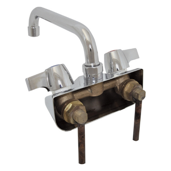 BK Resources (BKF-W2-14-G) 4" O.C. WorkForce Shallow Splash Mount Faucet With 14" Swing Spout