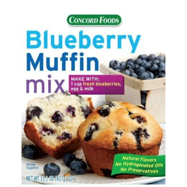 Concord Blueberry Muffin Mix - 15oz Boxes (2 Boxes)