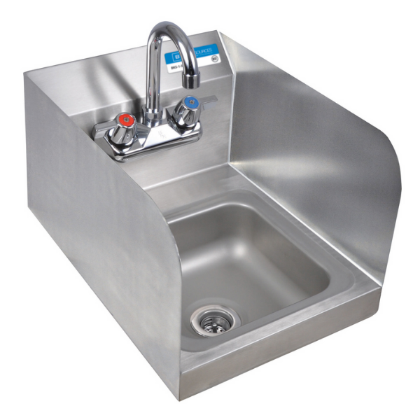 BK Resources (BKHS-W-SS-SS-P-G) SM Space Saver Hand Sink 2 Hole With Faucet