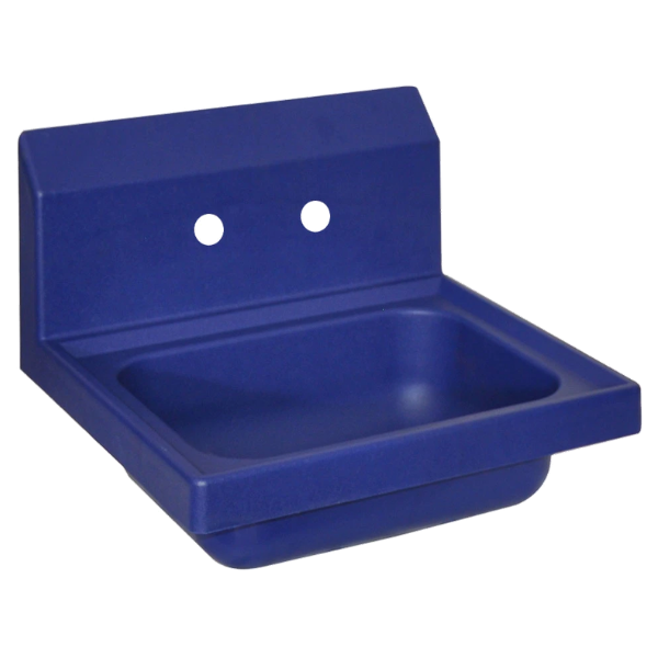BK Resources (APHS-W1410-2B) Ion 2 Hole SM Blue Antimicrobial Handsink